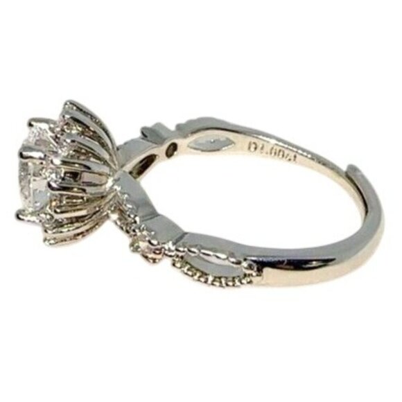 Adjustable Silver Ring 2.0 Ct Diamond Simulate Moissanite - Picture 5 of 17